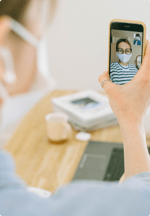Patient doing video check-in on phone with SureAdhere