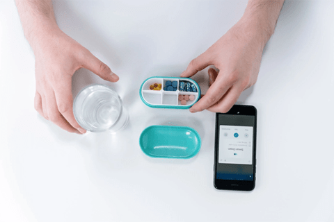 Participant managing medication dosing with SureAdhere app